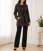 Ladies Chocolate Brown Tie Front Jacket - StylePhase SA