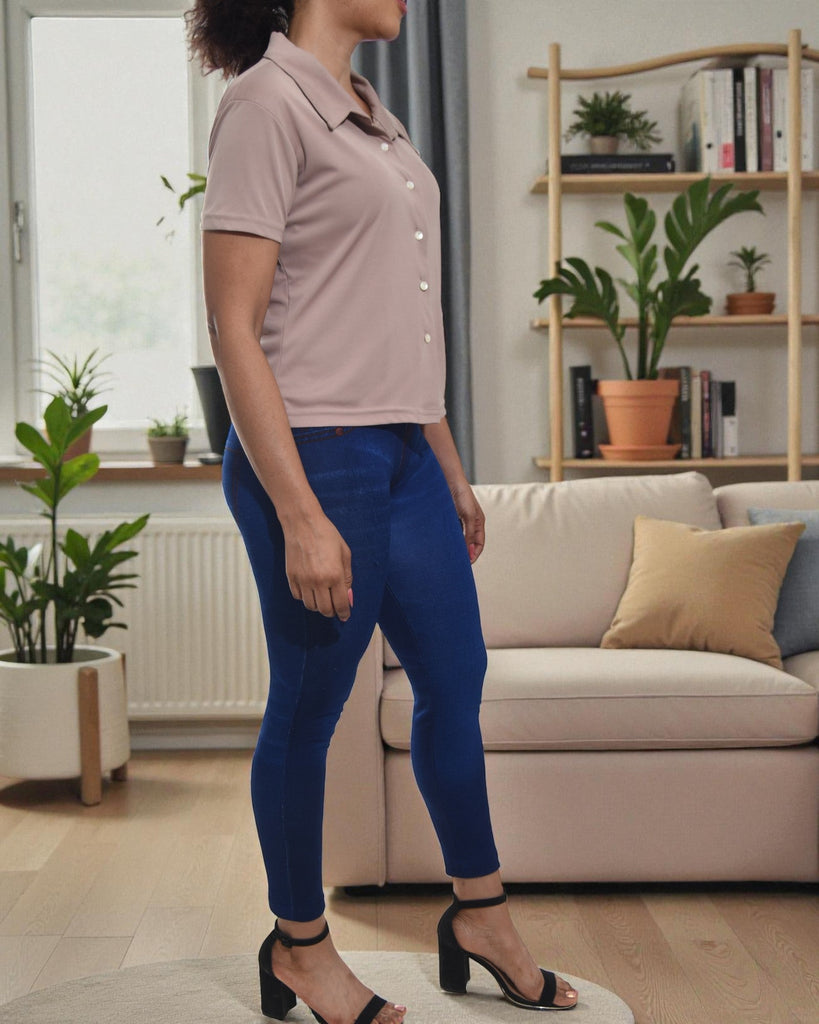 Ladies Coffee Crop Button Shirt - StylePhase SA