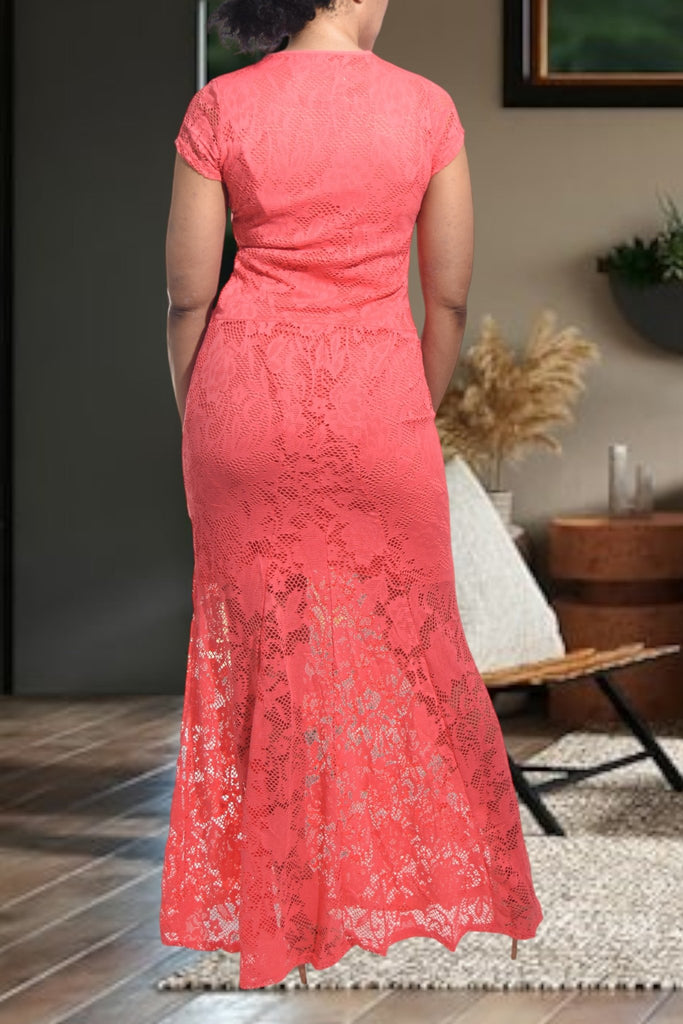 Ladies Coral Lace Dress - StylePhase SA