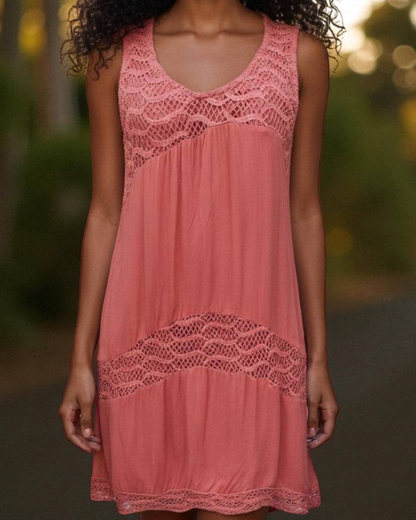 Ladies Coral Lace Dress - StylePhase SA