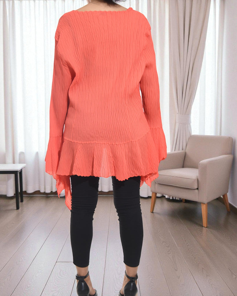 Ladies Coral Ruffle Sleeve Top - StylePhase SA