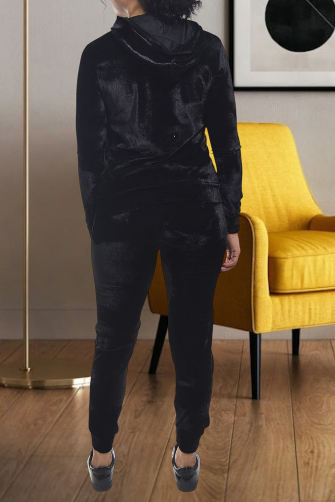 Ladies Couture Studded Velour Tracksuit Set - StylePhase SA