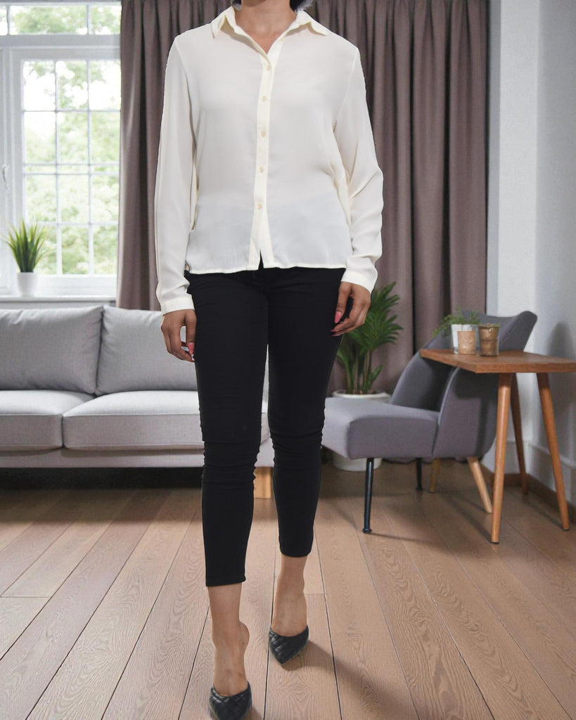 Ladies Cream Back Tie Shirt - StylePhase SA
