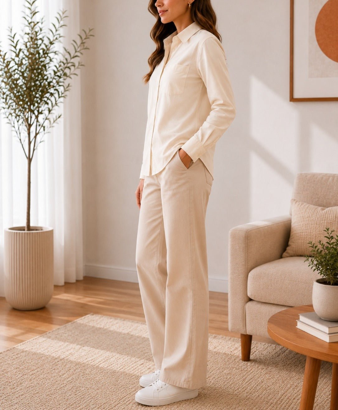 Ladies Cream Button Shirt - StylePhase SA
