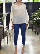Ladies Cream Chiffon Blouse - StylePhase SA