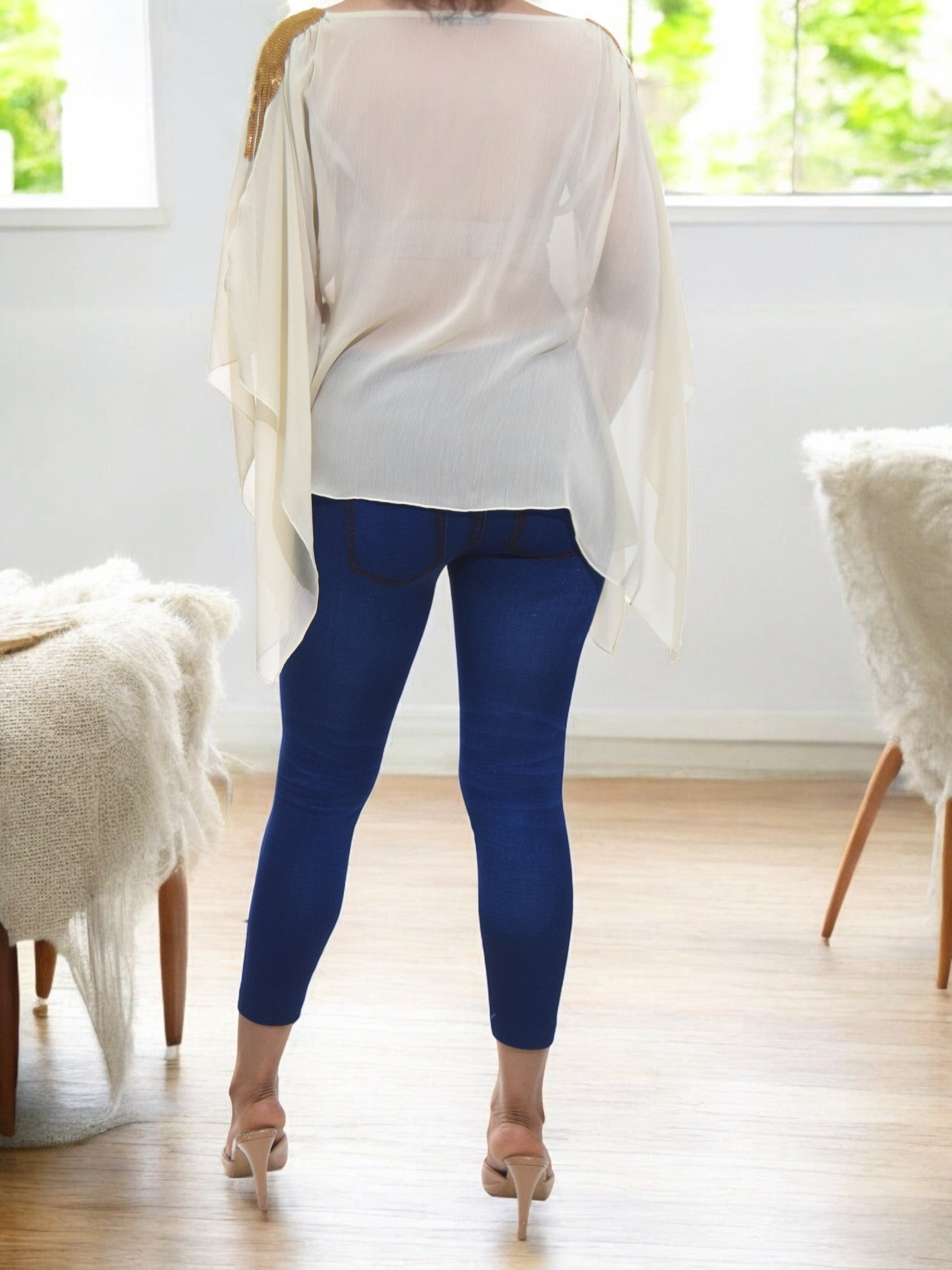 Ladies Cream Chiffon Blouse - StylePhase SA