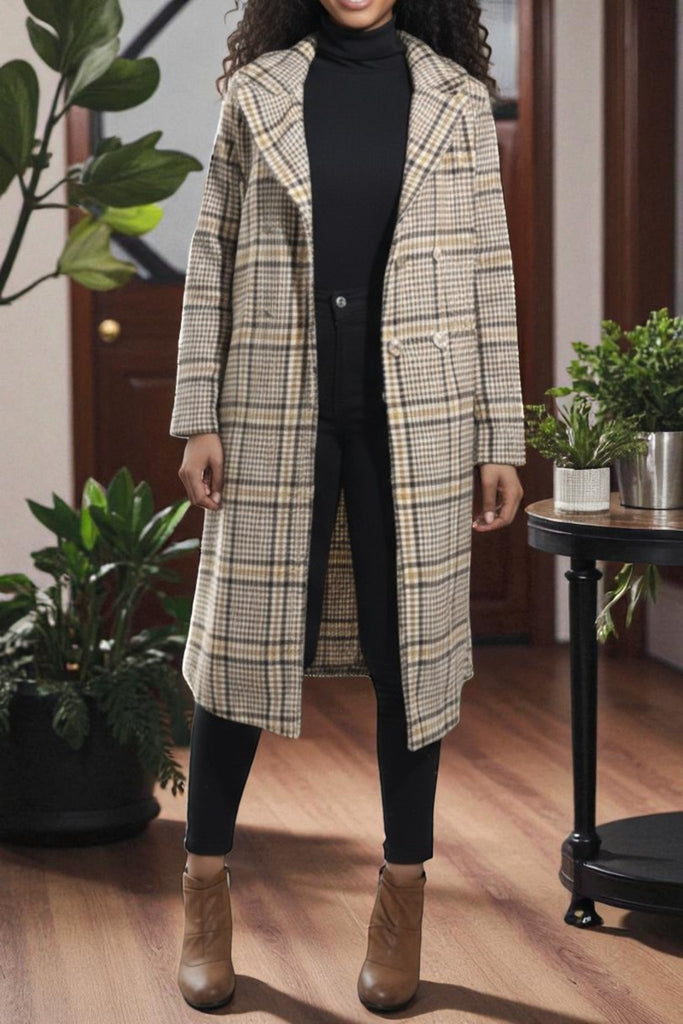 Ladies Cream Double Breast Coat - StylePhase SA