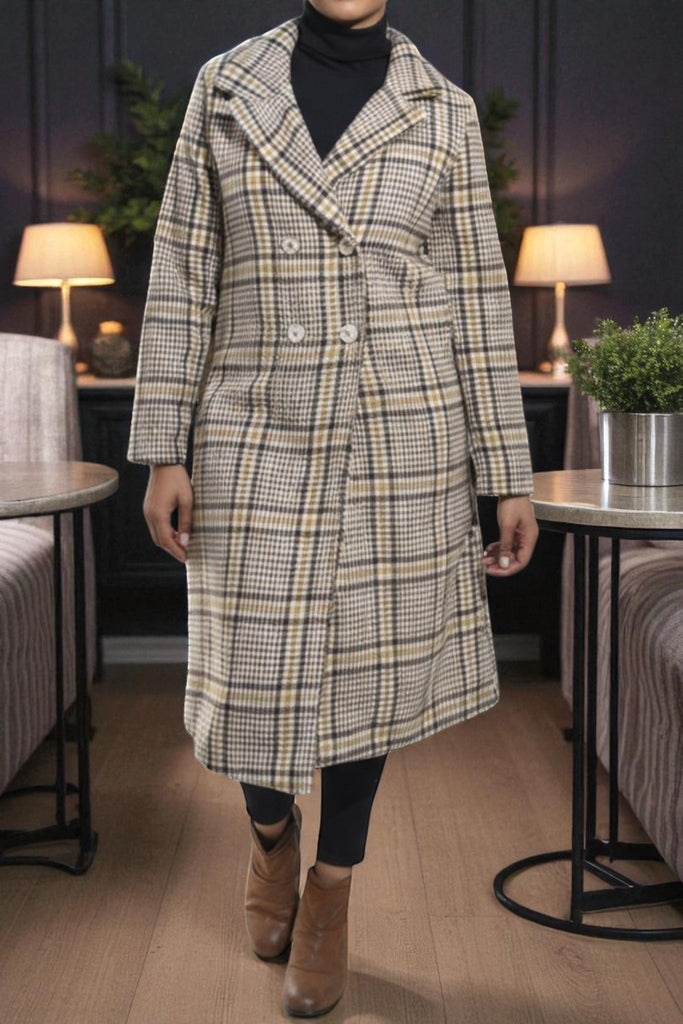 Ladies Cream Double Breast Coat - StylePhase SA