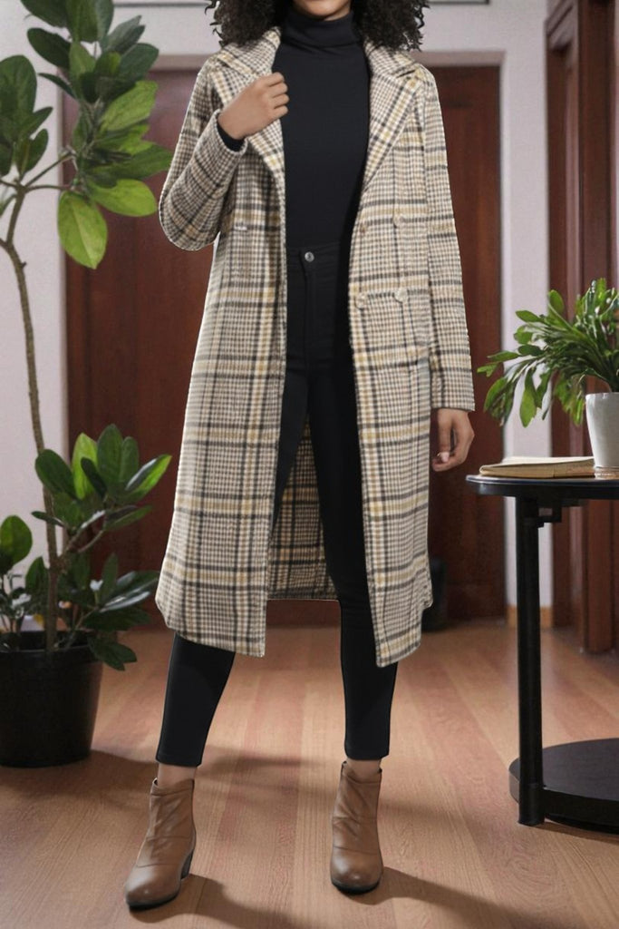 Ladies Cream Double Breast Coat - StylePhase SA