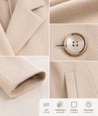 Ladies Cream Double Breast Melton Coat - StylePhase SA