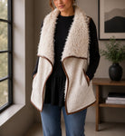 Ladies Cream Faux Fur open jacket - StylePhase SA
