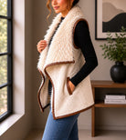 Ladies Cream Faux Fur open jacket - StylePhase SA