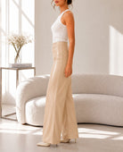 Ladies Cream Faux Leather Pants- New Feeling - StylePhase SA