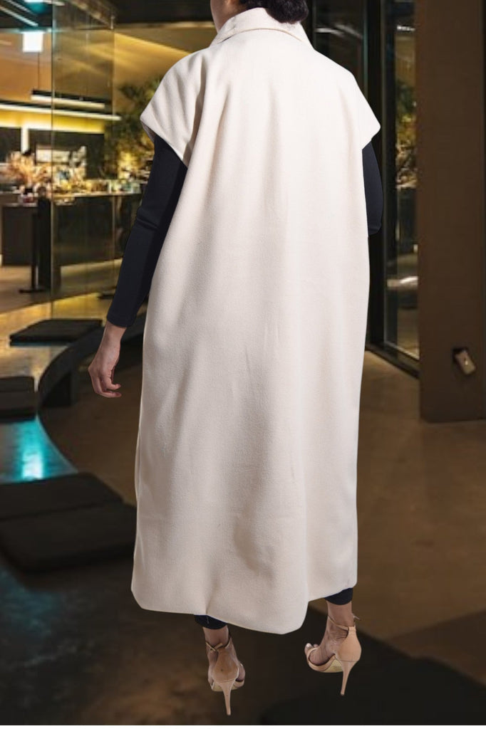 Ladies Cream Fleece Button Dress - StylePhase SA