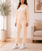 Ladies Cream Fleece Hoody Tracksuit Set - Chicago - StylePhase SA