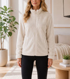 Ladies Cream Fleece Zip Thru Jacket - StylePhase SA