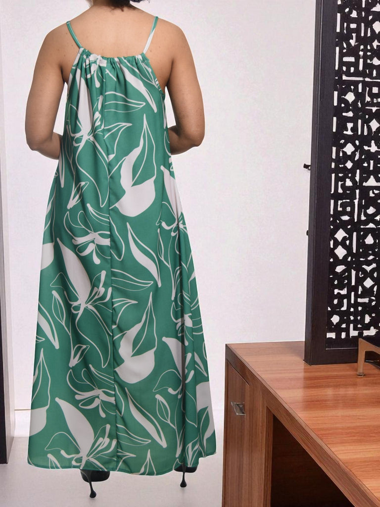 Ladies Cream Floral Maxi Tie Dress - StylePhase SA