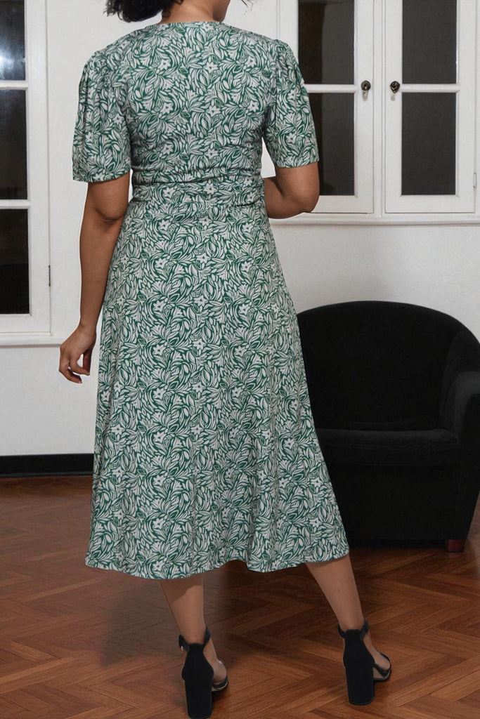 Ladies Cream Floral Wrap Dress - StylePhase SA