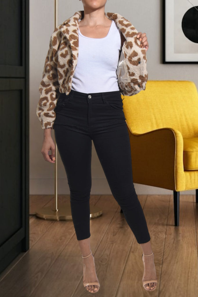 Ladies Cream Fur Crop Jacket - StylePhase SA