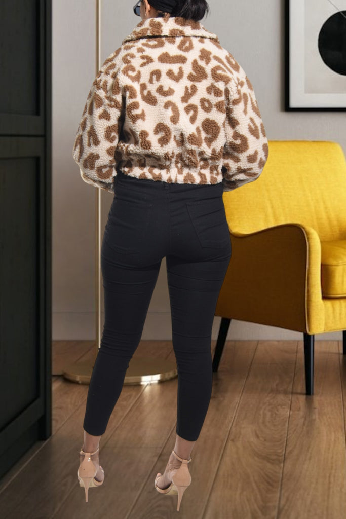 Ladies Cream Fur Crop Jacket - StylePhase SA