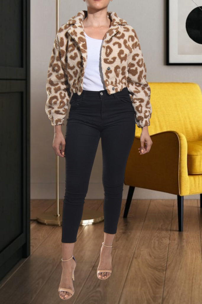 Ladies Cream Fur Crop Jacket - StylePhase SA