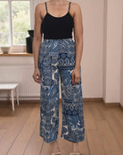 Ladies Cream Pattern Pocket Pants - StylePhase SA