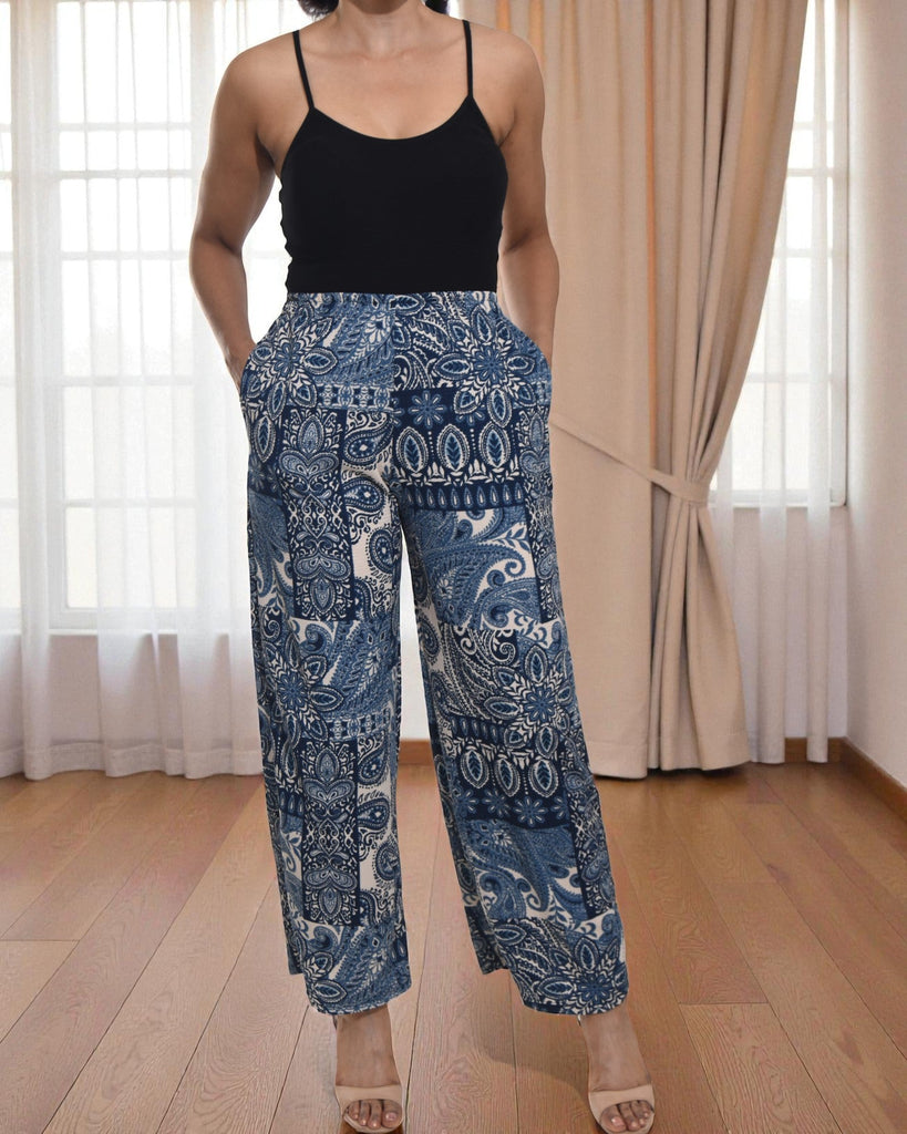 Ladies Cream Pattern Pocket Pants - StylePhase SA