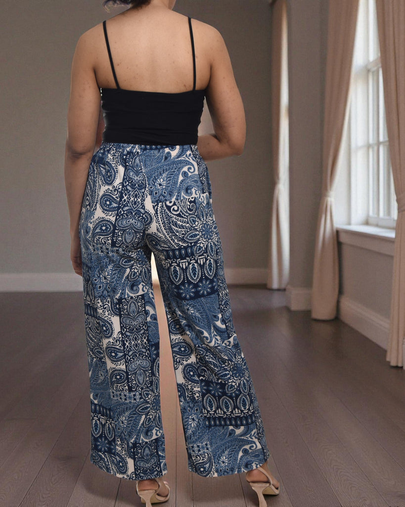 Ladies Cream Pattern Pocket Pants - StylePhase SA