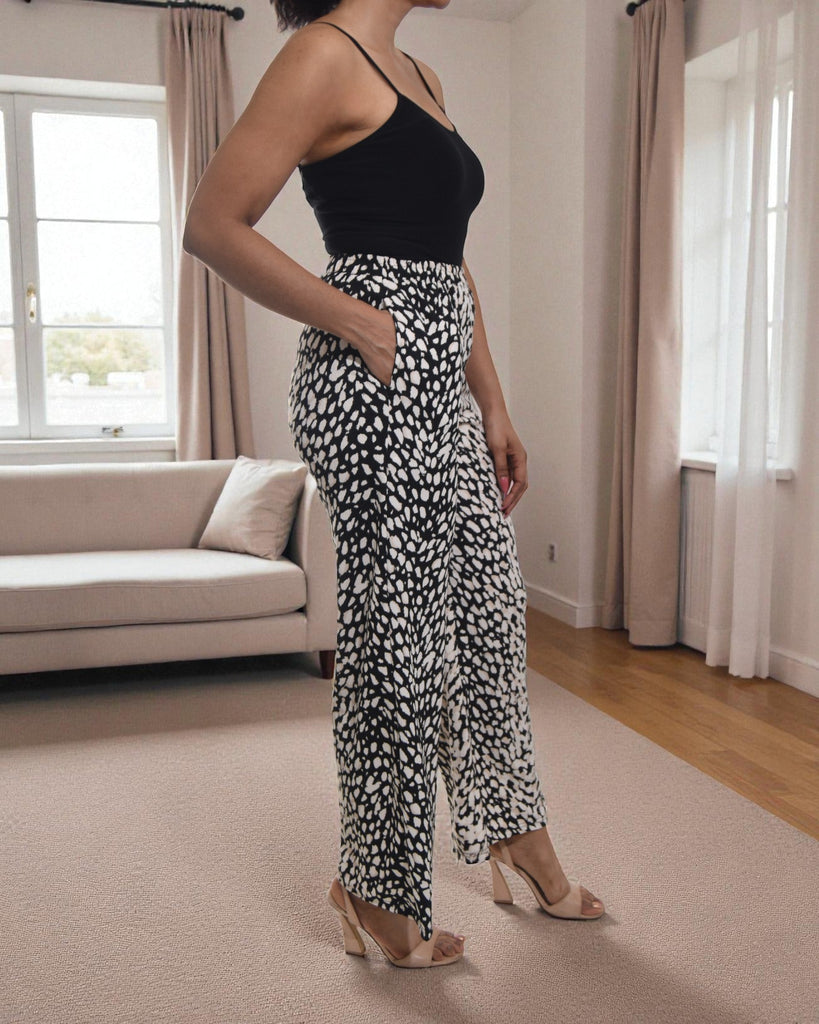 Ladies Cream Polka Pocket Pants - StylePhase SA