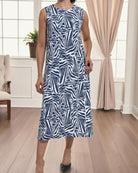 Ladies Cream Printed Crinkle Sleeveless Dress - StylePhase SA