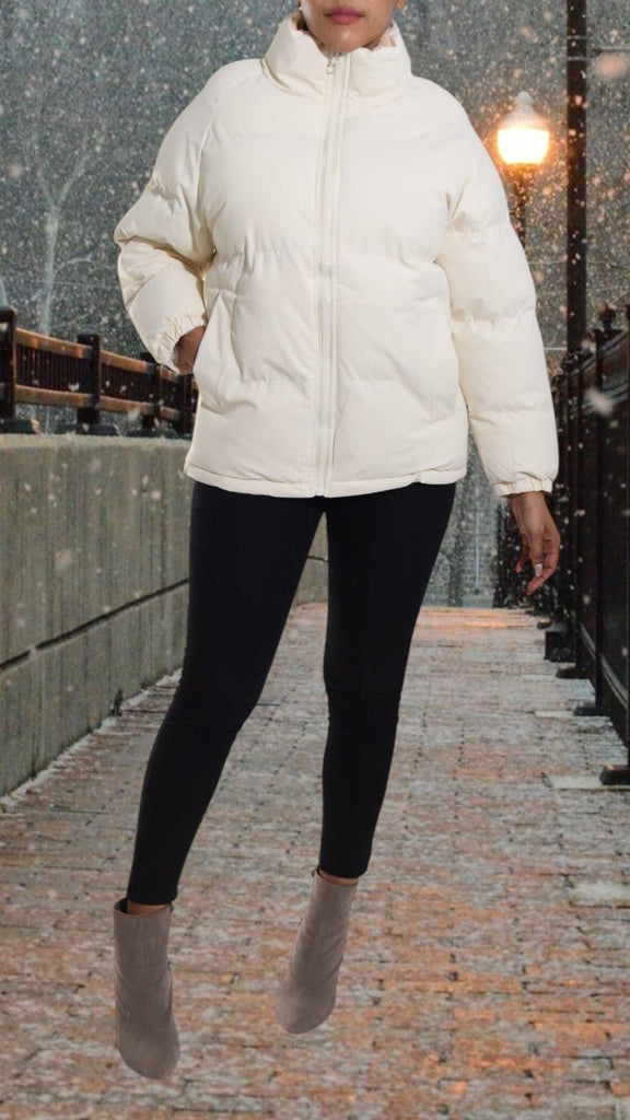 Ladies Cream Puffer Jacket - StylePhase SA