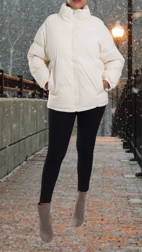 Ladies Cream Puffer Jacket - StylePhase SA