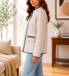 Ladies Cream Quilt Jacket - StylePhase SA