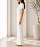 Ladies Cream Textured Maxi Dress - StylePhase SA