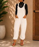 Ladies Cream Tie Straps Jumpsuit - StylePhase SA