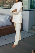Ladies Cream White Polar Fleece Pyjama Set - StylePhase SA