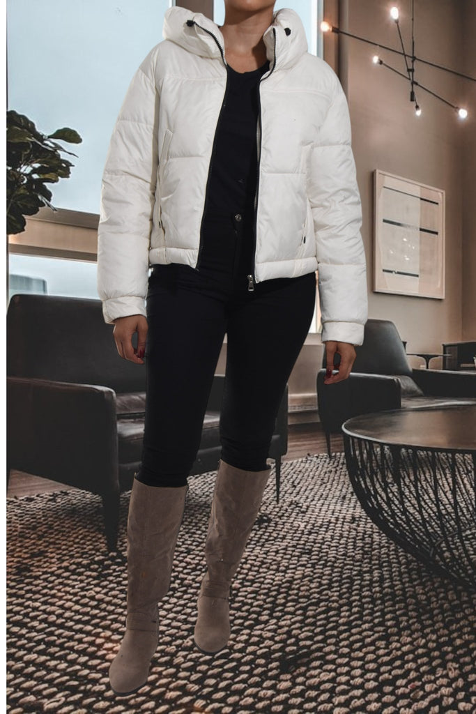 Ladies Cream White Zip Jacket - StylePhase SA