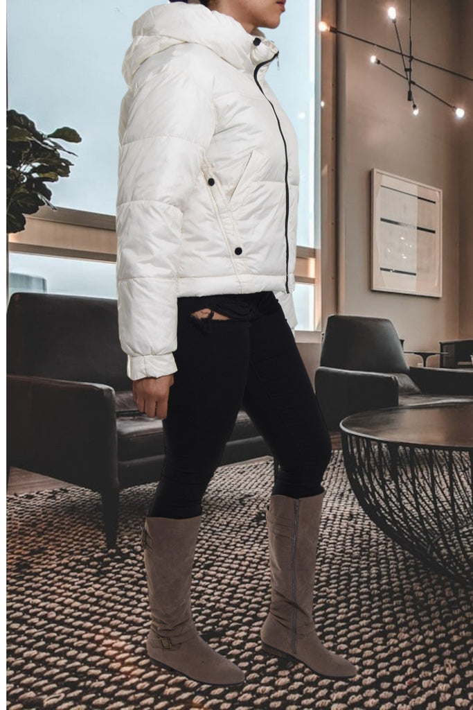 Ladies Cream White Zip Jacket - StylePhase SA