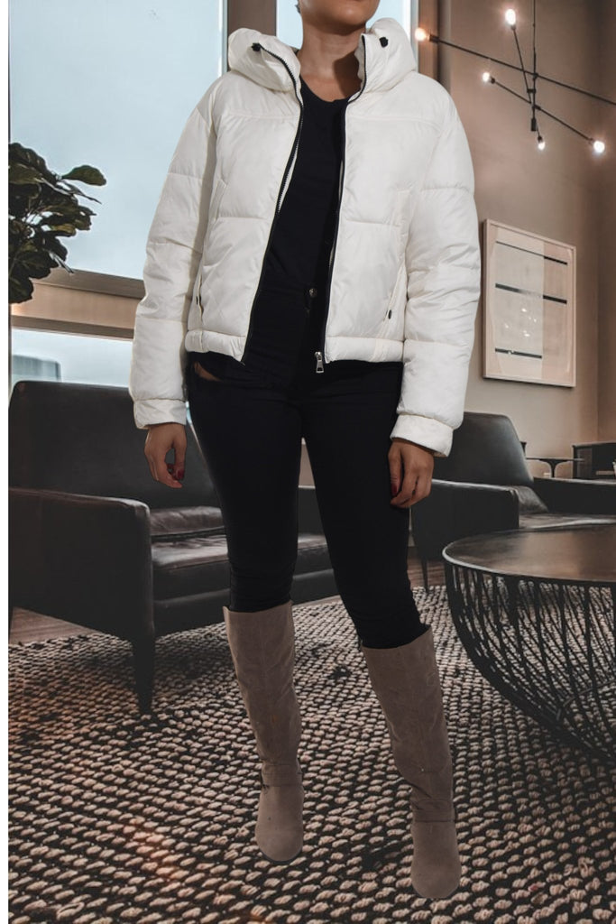 Ladies Cream White Zip Jacket - StylePhase SA