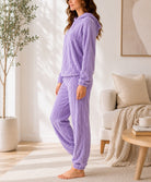 Ladies Cuffed Plush Hoody Pj Set - Lilac - StylePhase SA