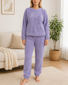 Ladies Cuffed Plush Pj - Lilac - StylePhase SA