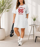 Ladies Curve Plus Red Printed Stripe Shirt - StylePhase SA