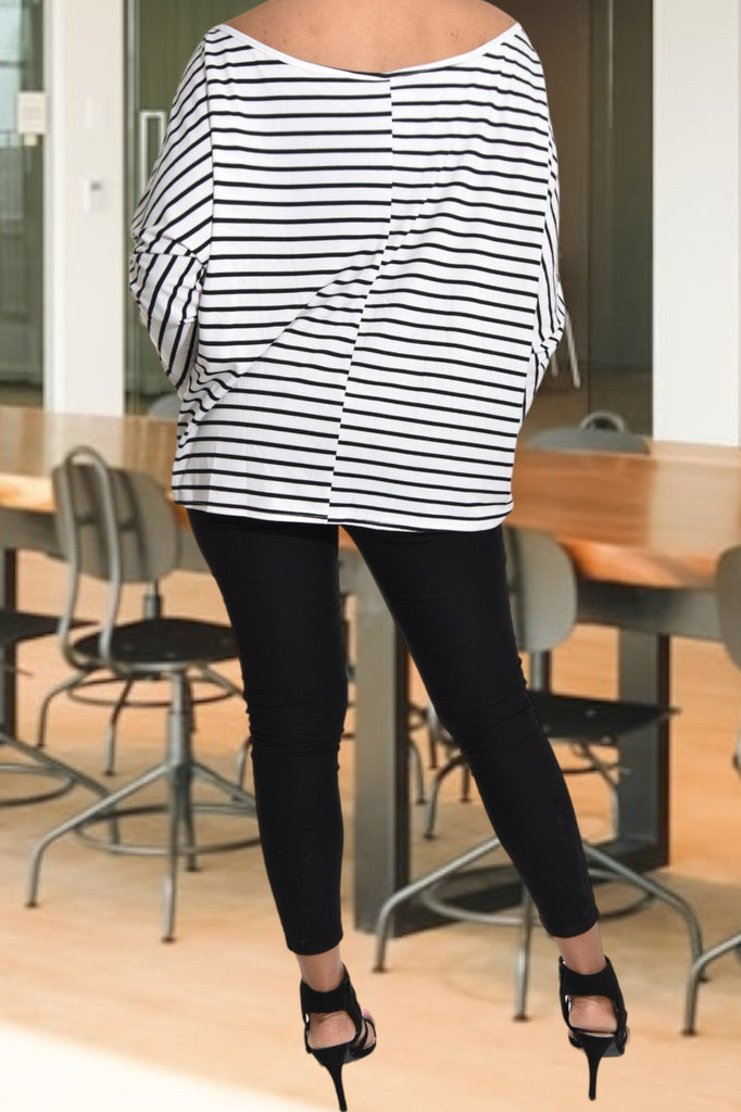 Ladies Curve Plus Stripe Top - StylePhase SA