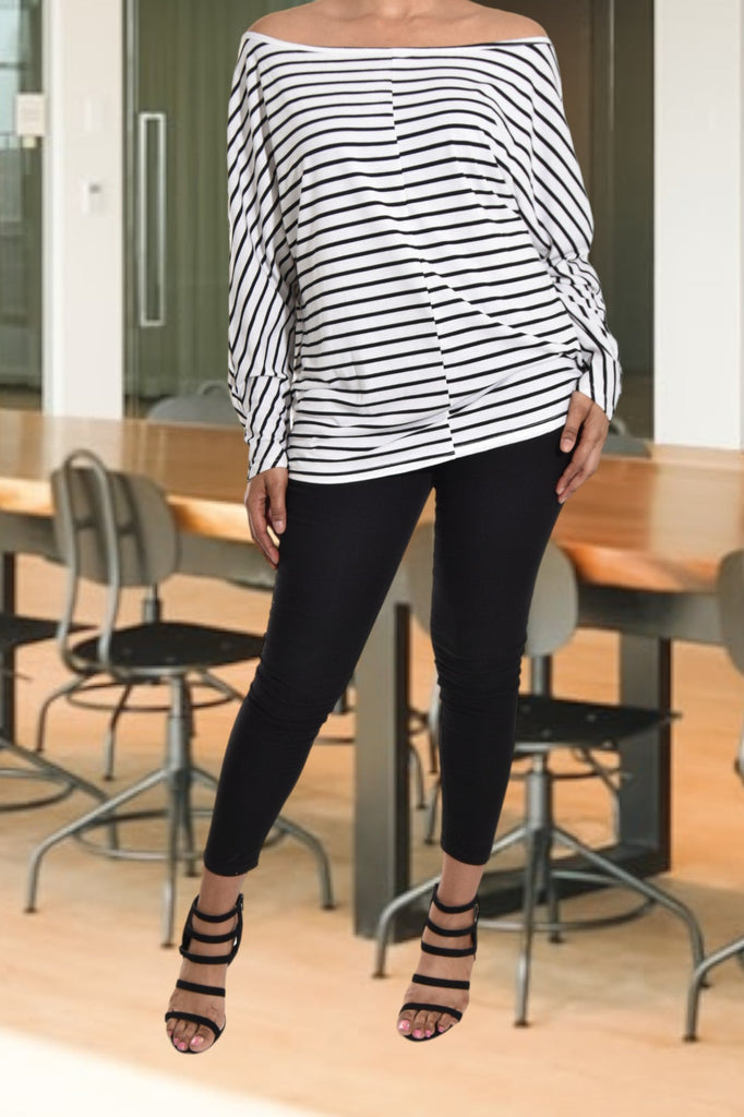 Ladies Curve Plus Stripe Top - StylePhase SA