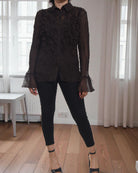 Ladies Dark Brown Button Shirt - StylePhase SA