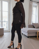 Ladies Dark Brown Button Shirt - StylePhase SA