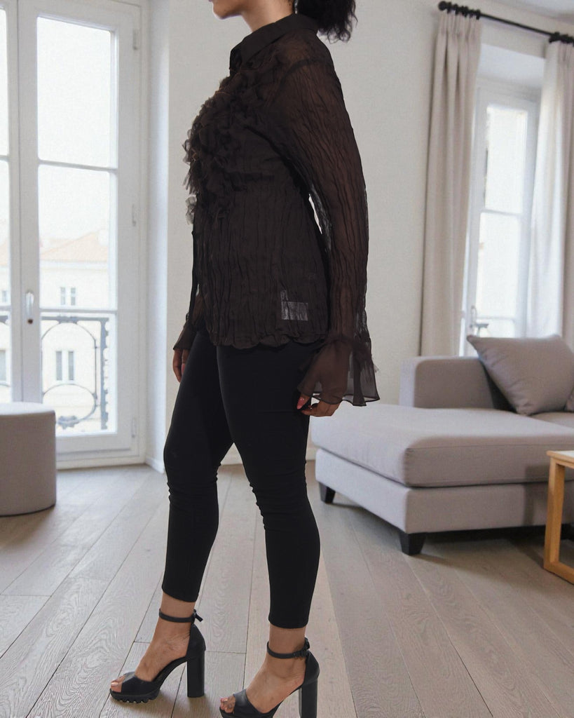 Ladies Dark Brown Button Shirt - StylePhase SA