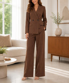 Ladies Dark Brown Double Breast Two Piece Set - New Feeling - StylePhase SA