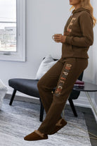 Ladies Dark Brown Fleece Tracksuit Set - Be You - StylePhase SA