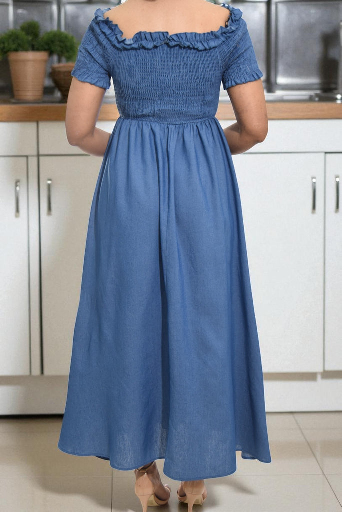 Ladies Dark Denim Maxi Dress - StylePhase SA